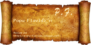 Popu Flavián névjegykártya